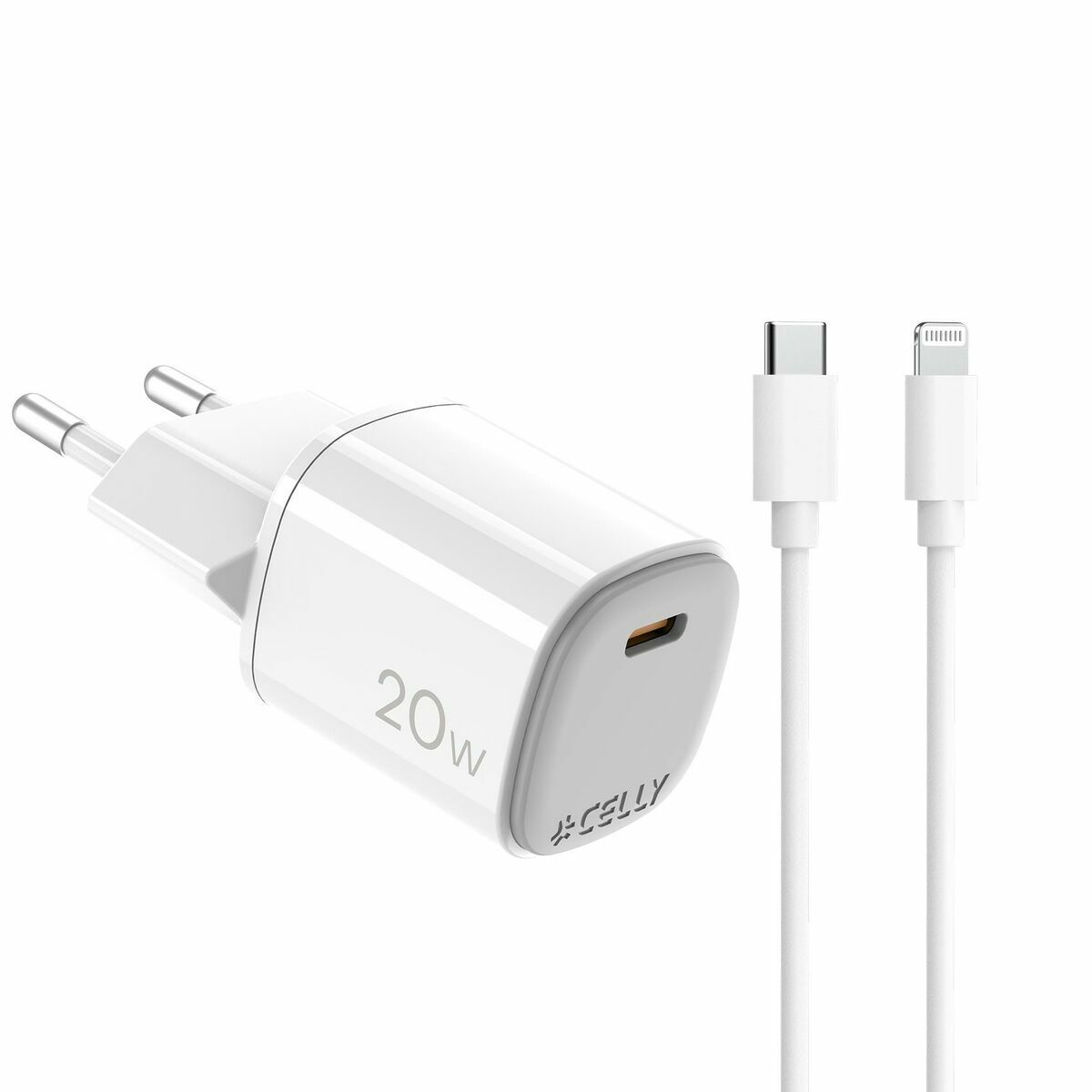 Cable USB Celly UPTC1USBC20WCTL Blanco