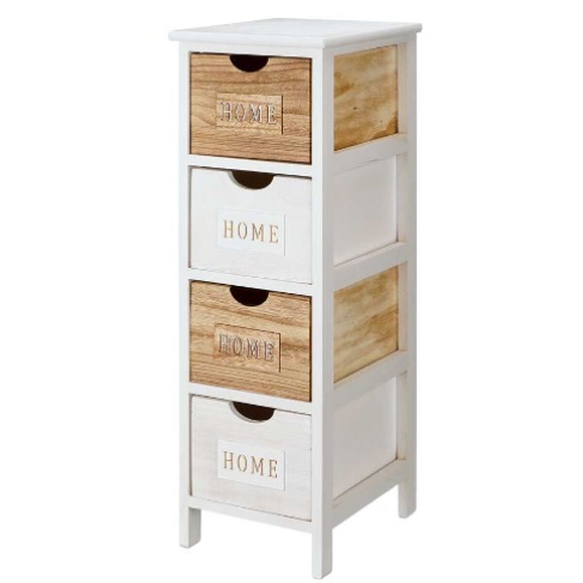 Cajonera Gift Decor Home Blanco Marrón 26 x 81 x 31,6 cm
