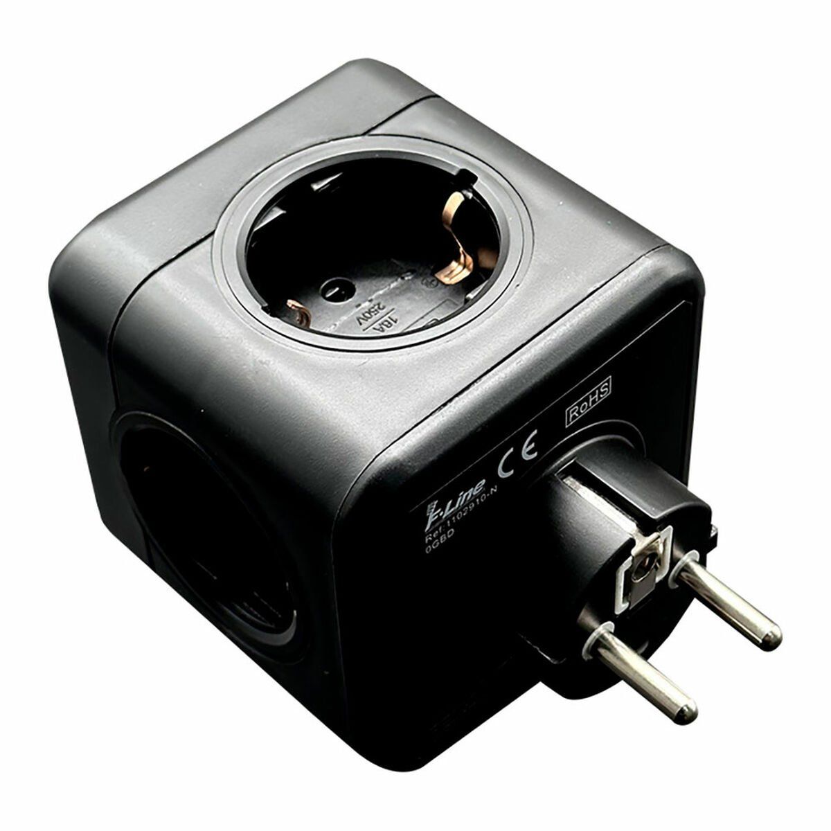Regleta Enchufes 5 Tomas sin Interruptor Fbright Negro 3680 W
