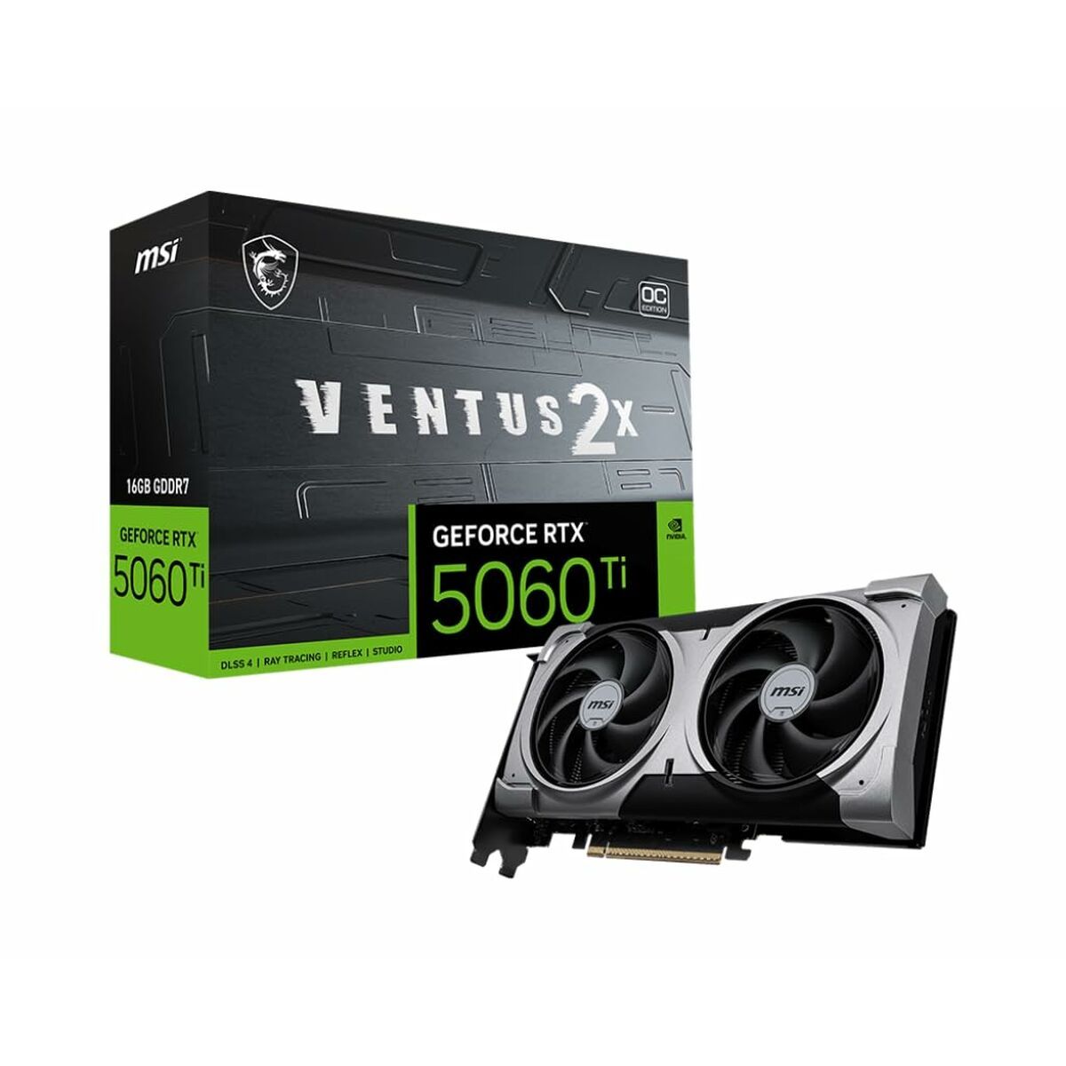 Tarjeta Gráfica MSI VENTUS GEFORCE RTX 5060 TI 16G 2X OC WHITE PLUS geforce rtx 5060 ti 16 GB GDDR6X GDDR7