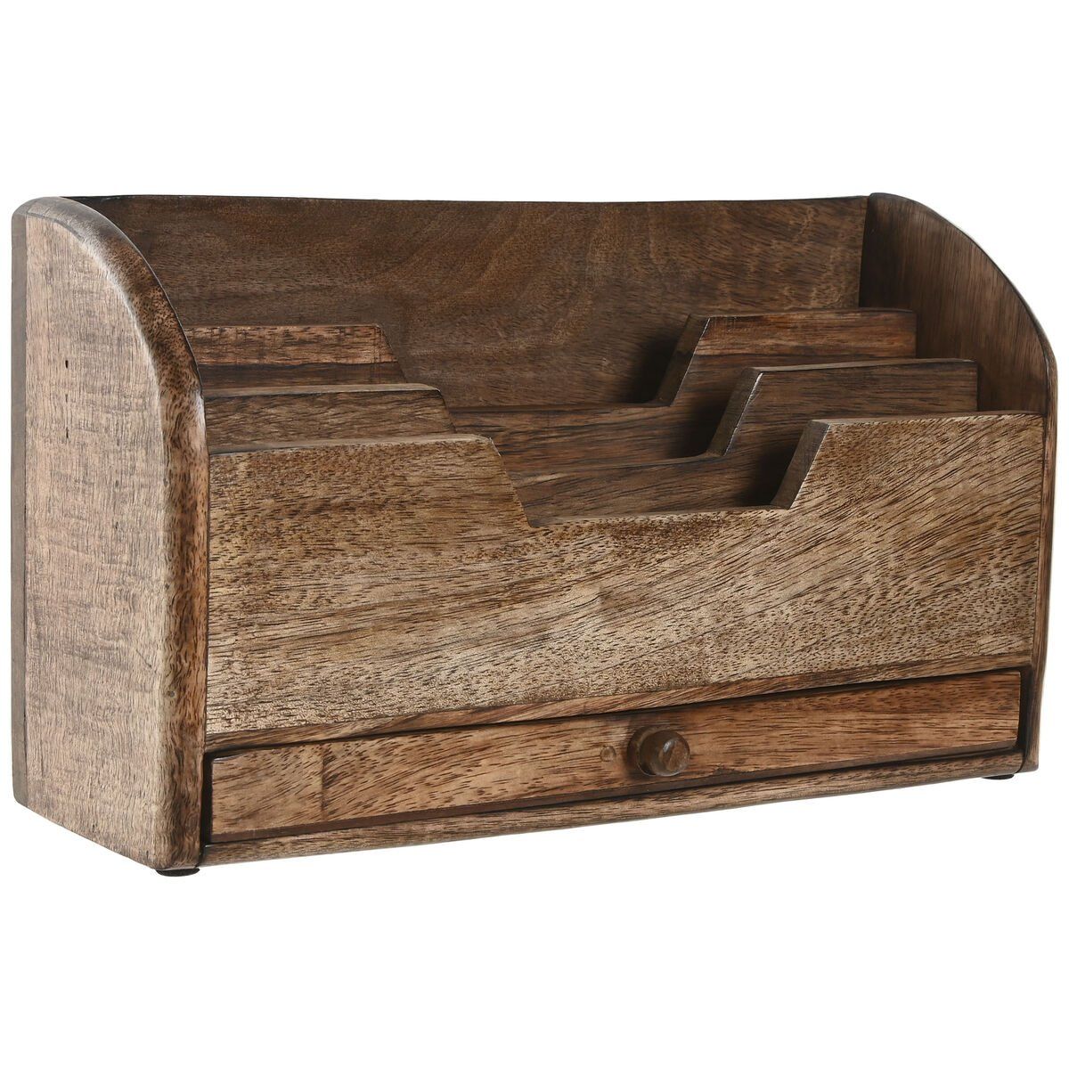Organizador Home ESPRIT Marrón Madera de mango 30 x 11 x 17 cm