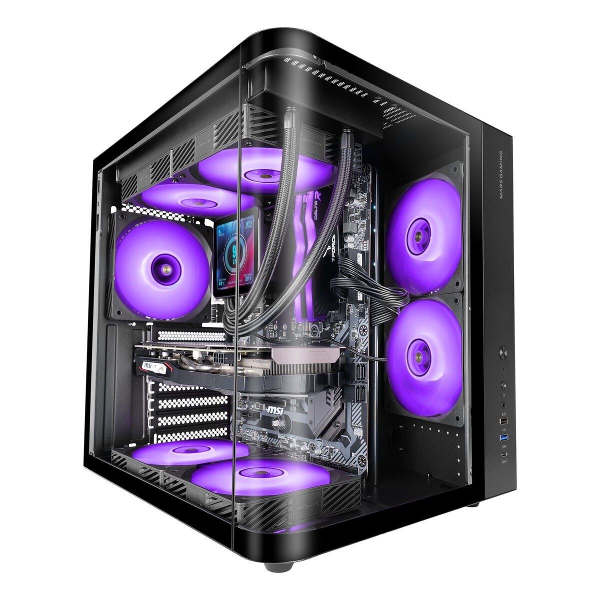 Caja Semitorre ATX Mars Gaming MCCURV Negro