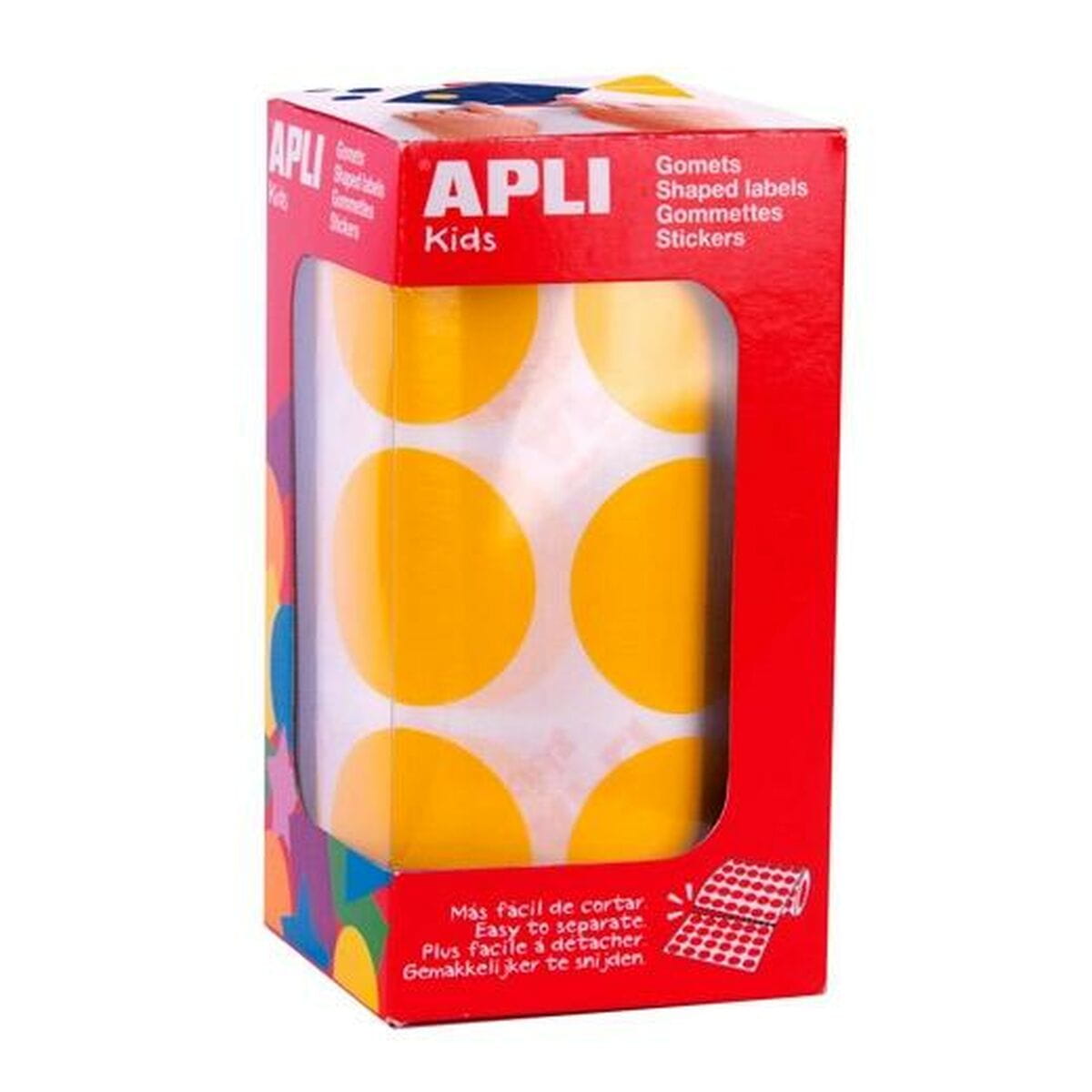 Pegatinas Apli Amarillo Redondo
