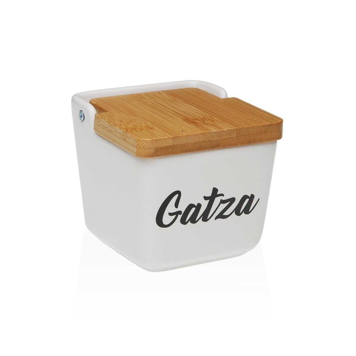 Salero con Tapa Versa GATZA Blanco Cerámica 12,2 x 11,5 x 12,2 cm