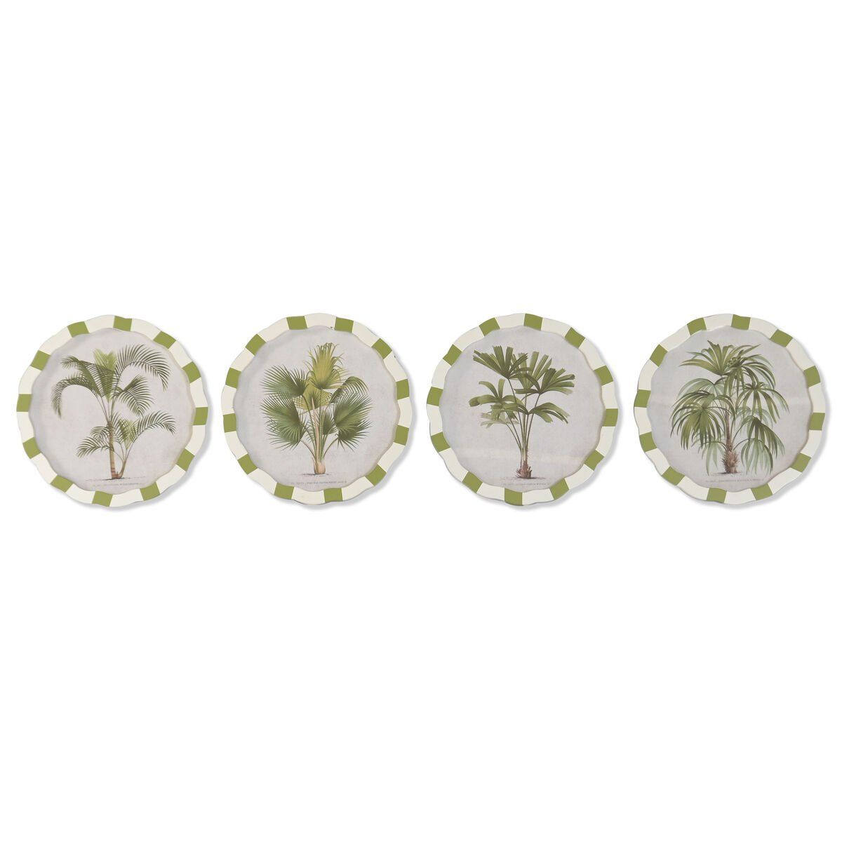 Cuadro Home ESPRIT Cristal Abeto 30 x 2 x 30 cm (4 Unidades)
