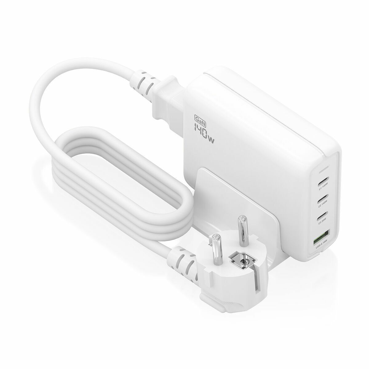 Cargador de Pared Aisens GAN Blanco 140 W