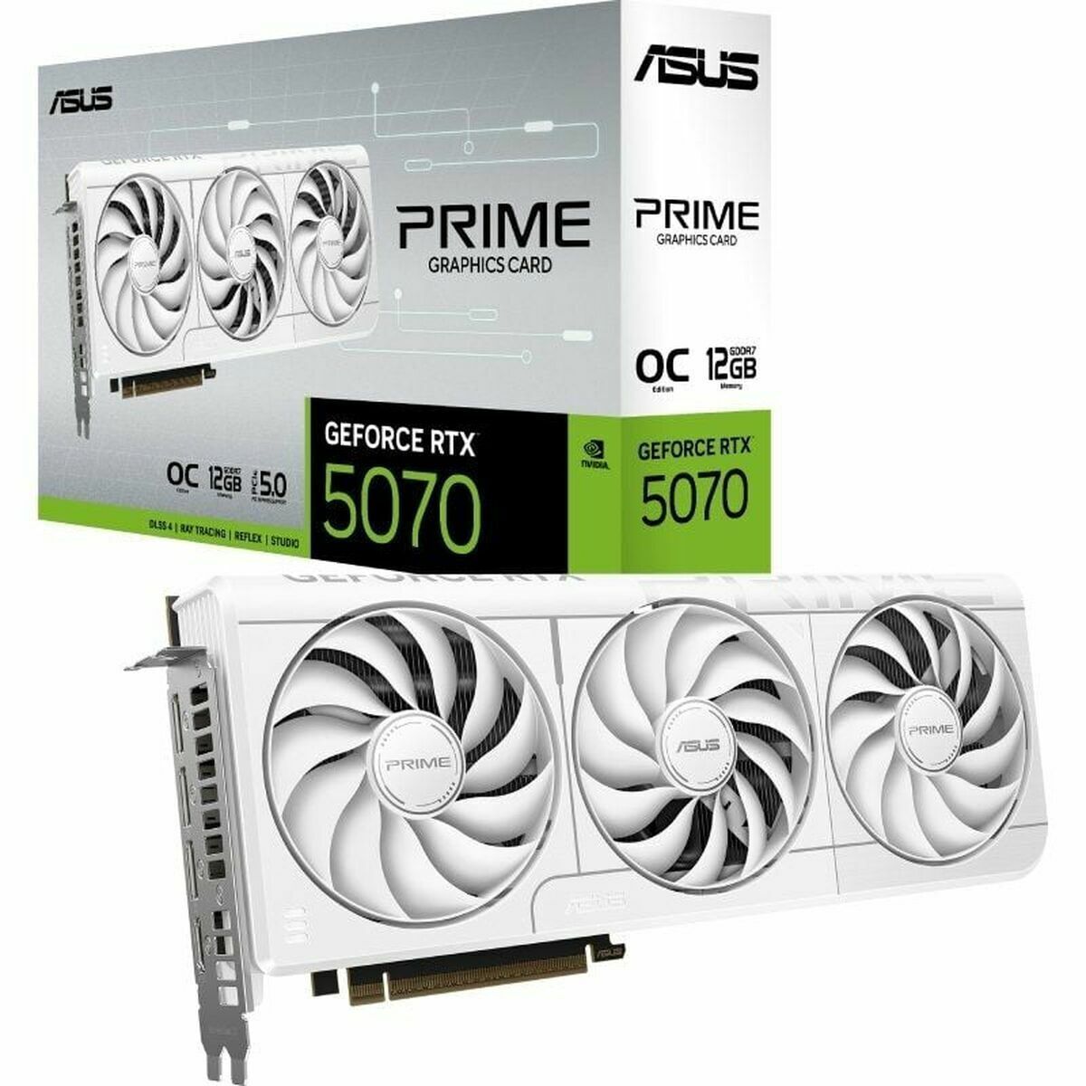Tarjeta Gráfica Asus Prime GeForce RTX 5070 White OC Edition nvidia geforce rtx 5070 12 GB GDDR6 GDDR7