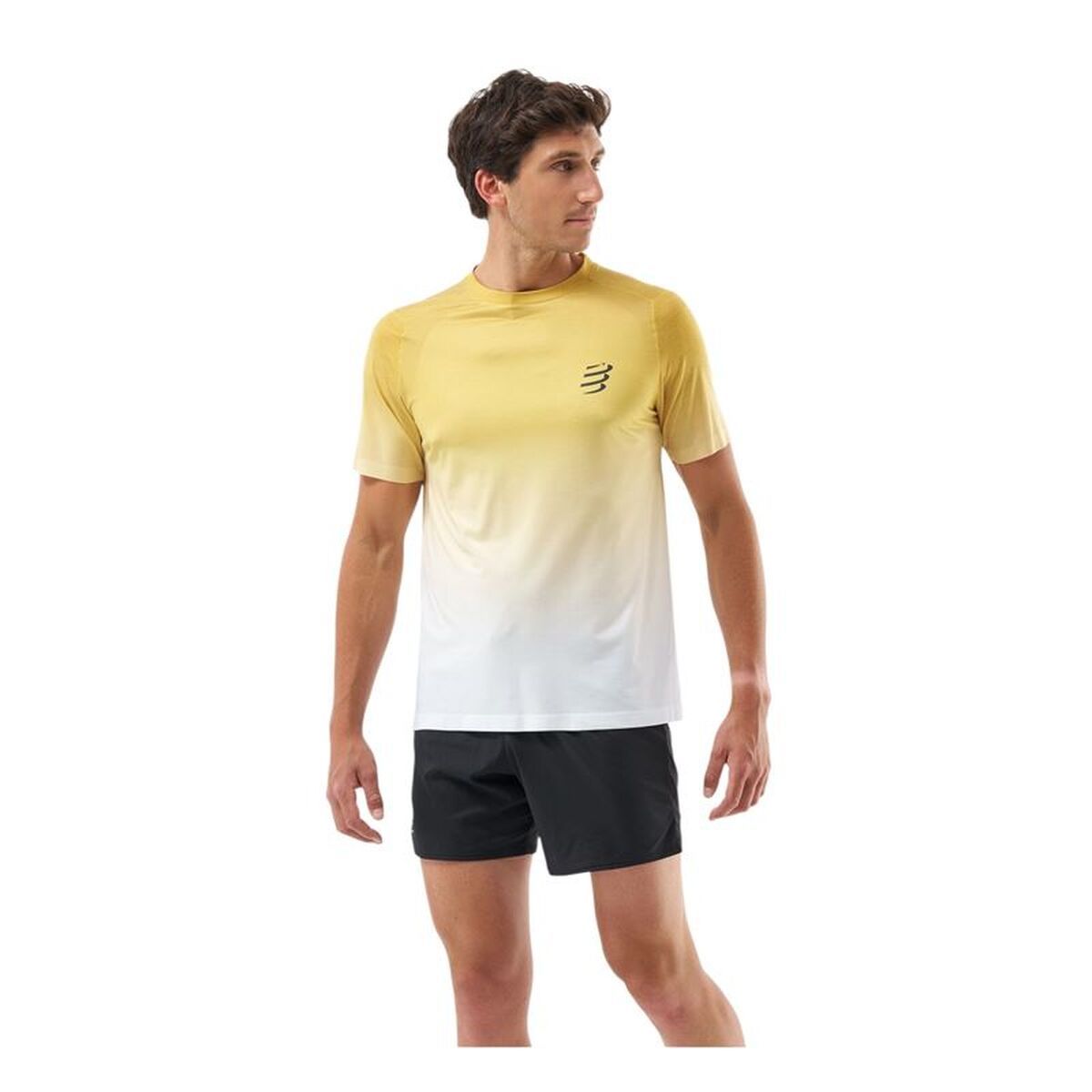 Camiseta de Manga Corta Hombre Compressport Performance Amarillo