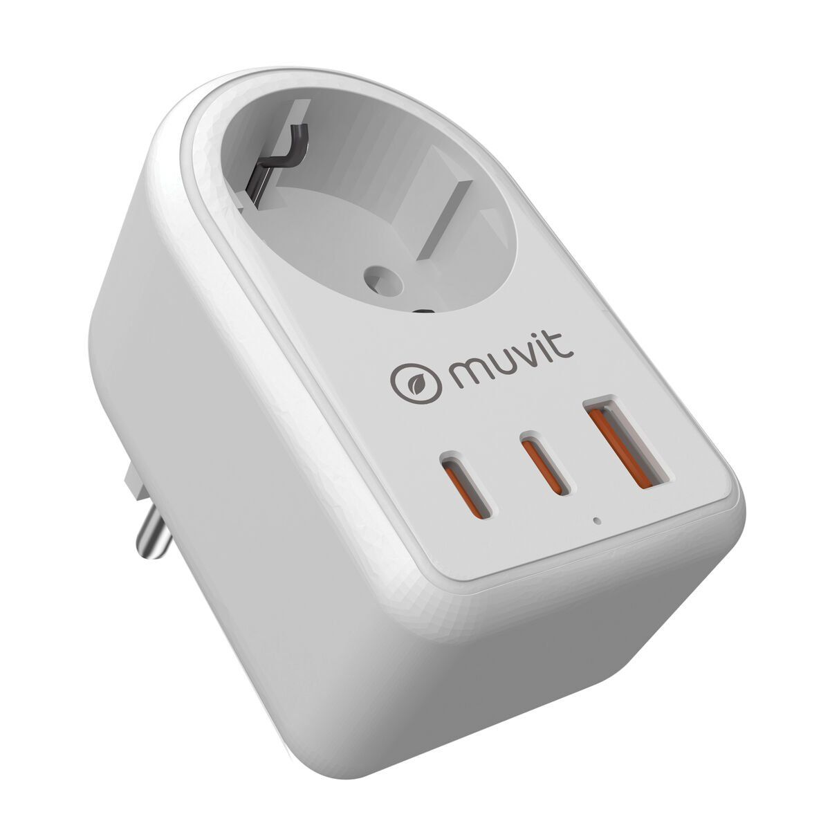 muvit for change enchufe 2 Tipo C 20W + 1 USB blanco