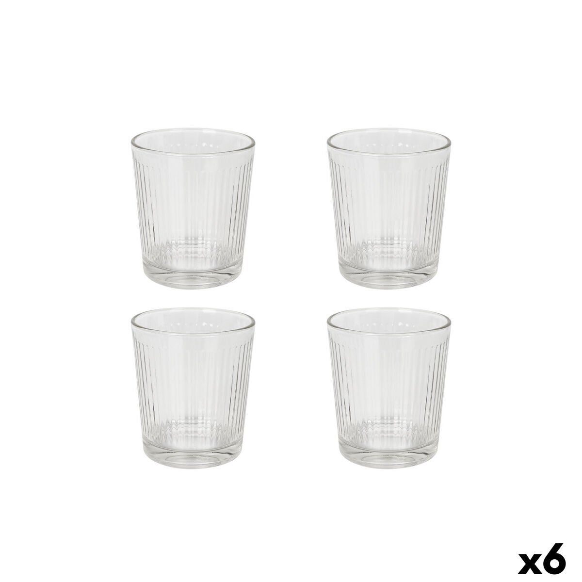 Set de Vasos La Mediterránea Zenya Transparente Vidrio 340 ml 4 Piezas (6 Unidades)