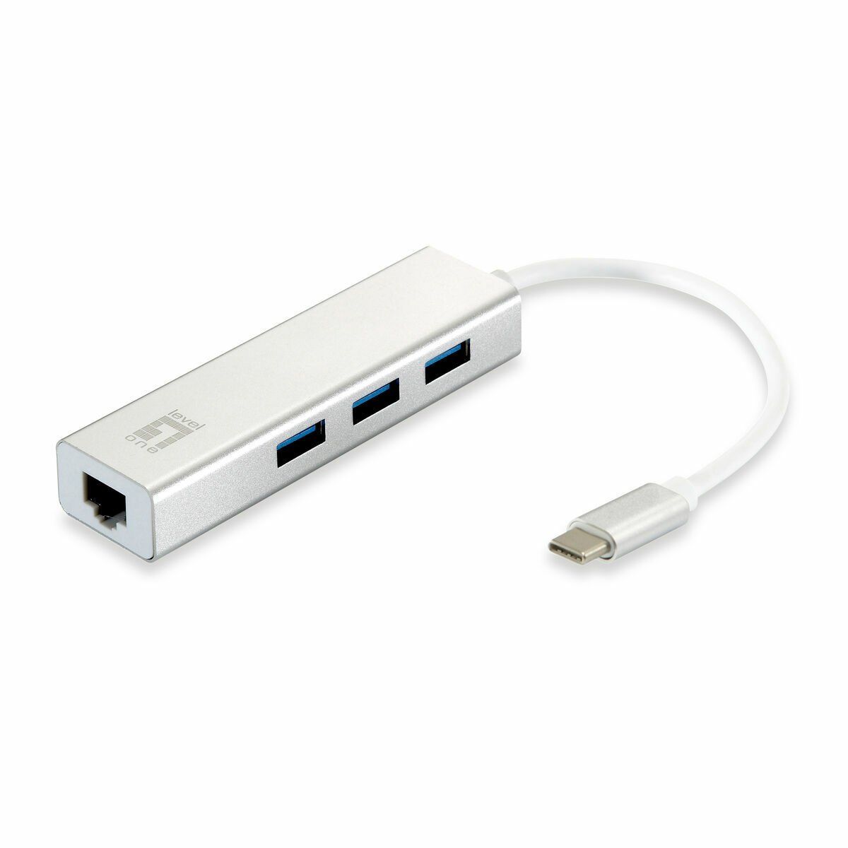 Hub USB Level One USB-0504 Negro Plateado