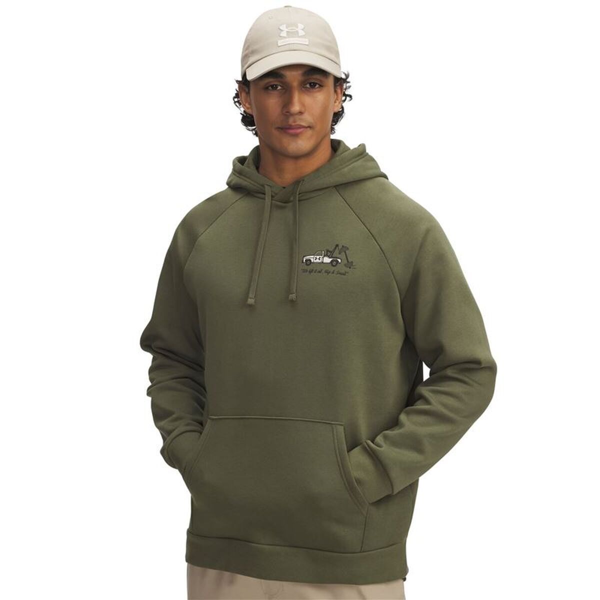 Sudadera con Capucha Hombre Under Armour Rival Fleece Hbr Logo Hd Verde oscuro