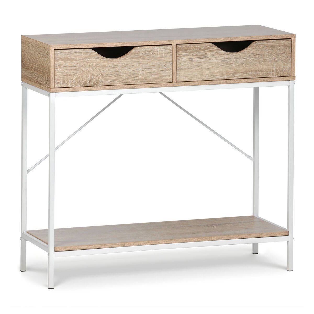 Mueble Auxiliar MobleKit Blanco Marrón 80 x 30 x 75 cm