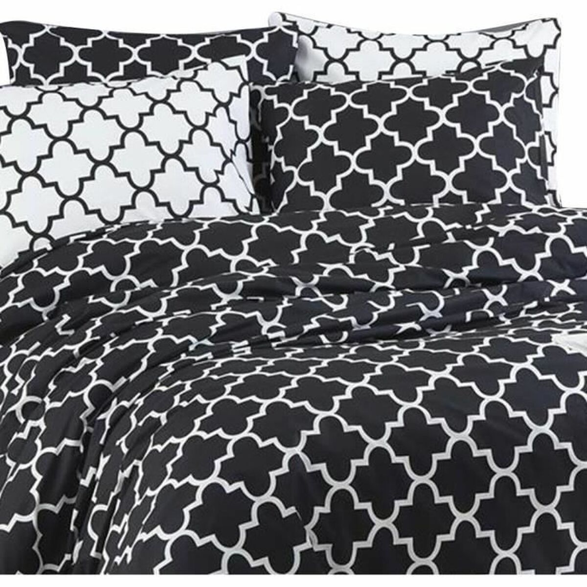 Juego de funda nórdica Negro Cama de 200 3 Piezas