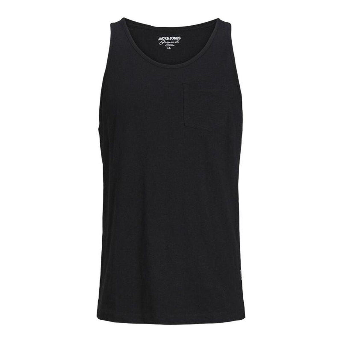 Camiseta de Tirantes Hombre Jack & Jones tampa Slub Negro