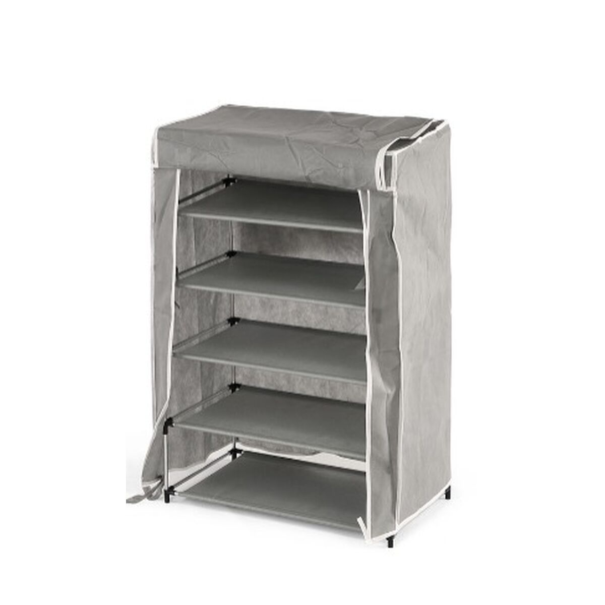 Zapatero Kipit Negro Gris Tela 50 x 32 x 88 cm