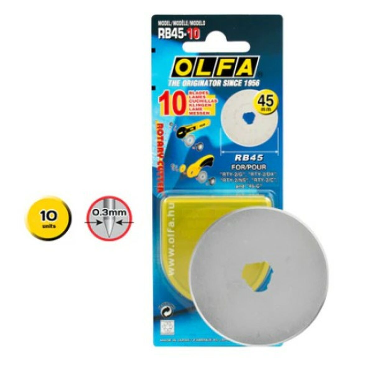 Disco de corte Olfa 45 X 0,3 MM 10 Piezas