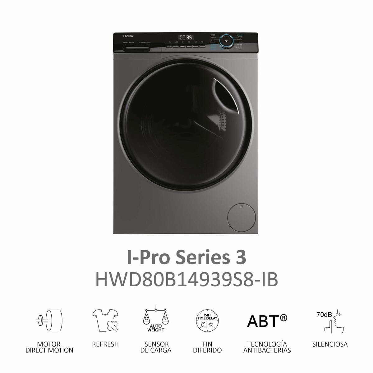 Bolsa de Lavado Haier HWD80B14939S8 Antracita