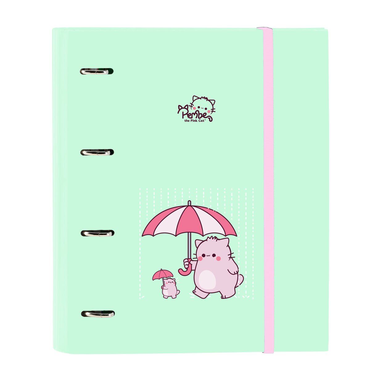 Carpeta de anillas Pembe The pink cat Multicolor 27 x 32 x 3.5 cm
