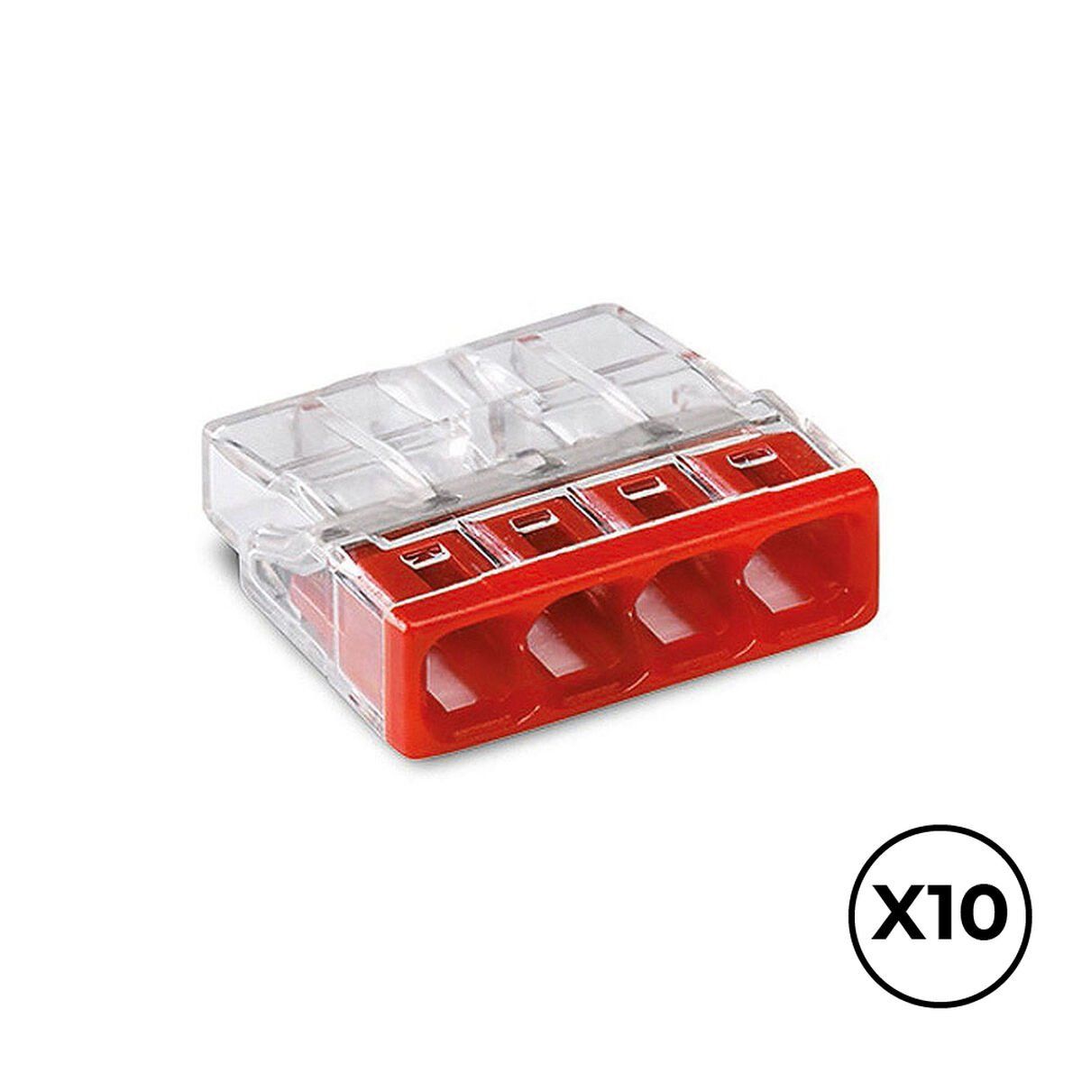 Conector rápido Wago 2,5 mm 4 Conexiones (10 Unidades)