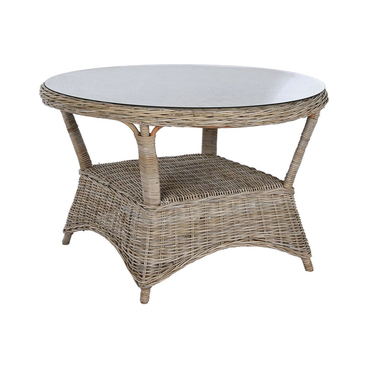 Mesa de Comedor Home ESPRIT Ratán 120 x 120 x 82 cm