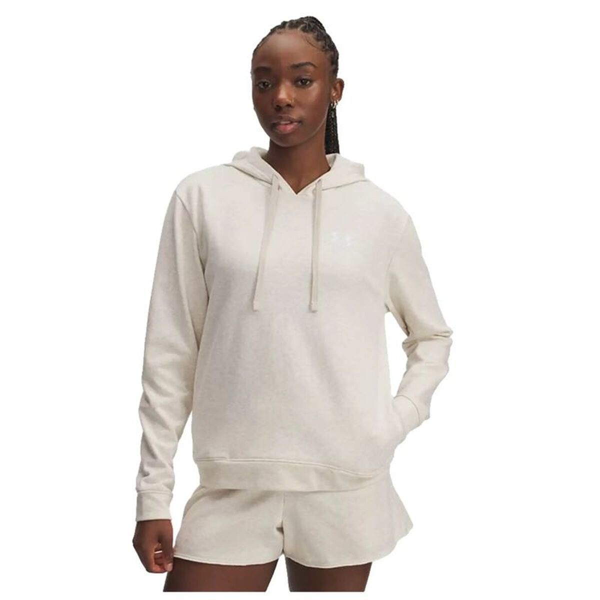 Sudadera con Capucha Mujer Under Armour Rival Terry Hoodie Blanco
