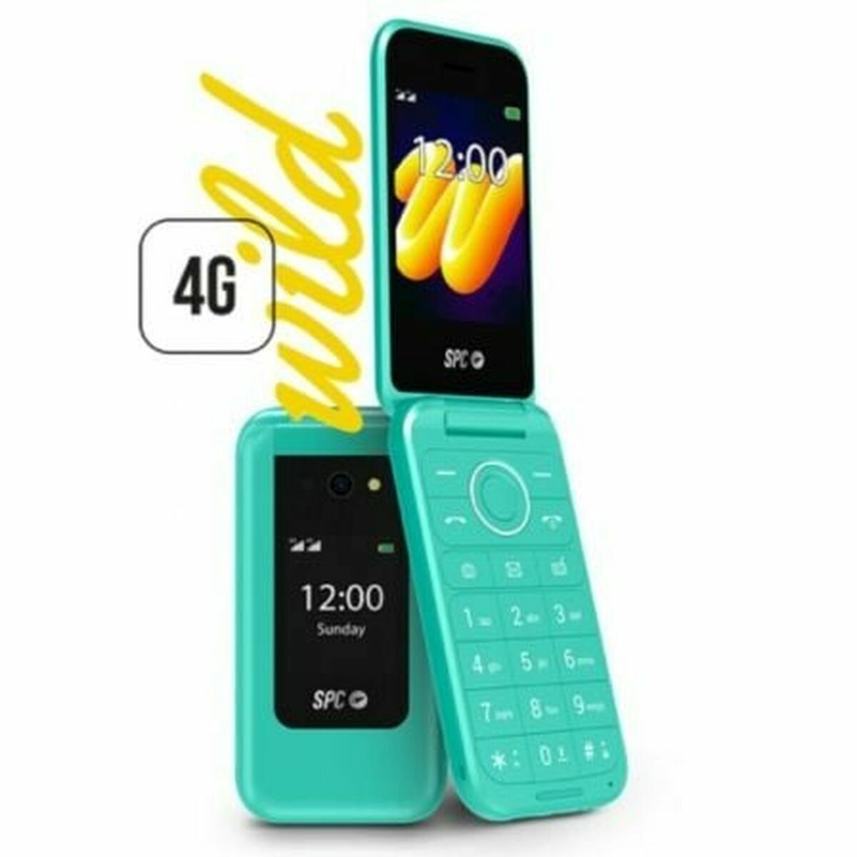 Teléfono Móvil para Mayores SPC 2336V Wild 4G 2,8" 128 GB RAM 64 GB Negro Verde Turquesa