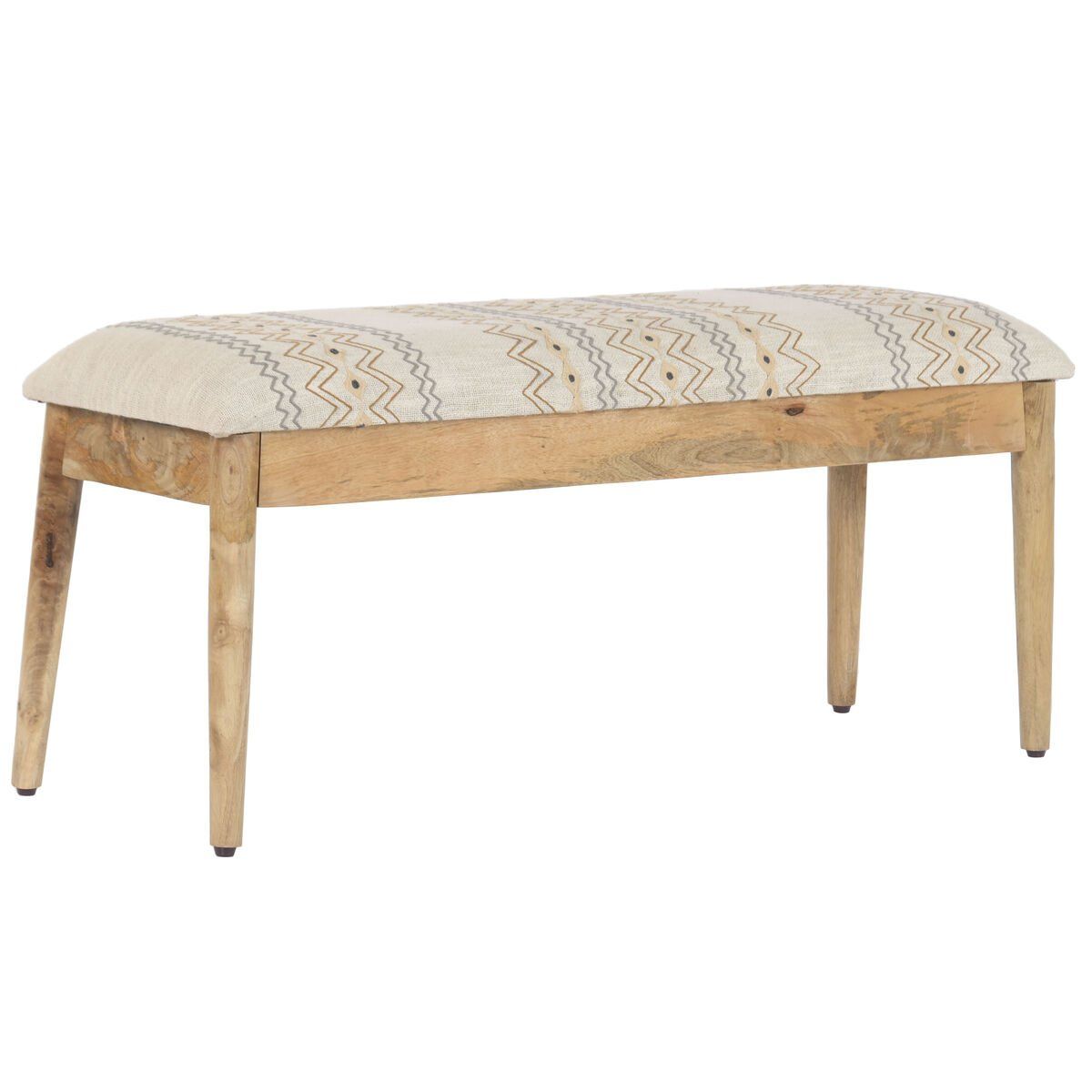 Banqueta Home ESPRIT Beige Multicolor Madera de mango 113 X 35 X 45 CM