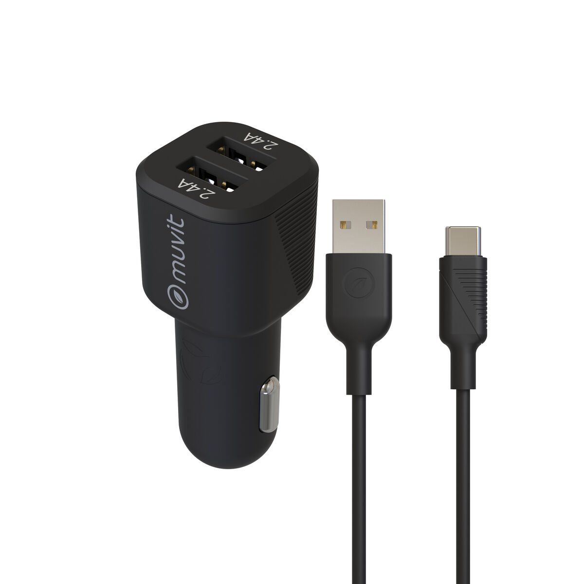 Cargador de Coche Muvit for Change 1,2 m Negro