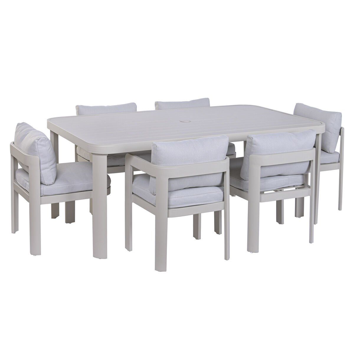 Mesa de Comedor Home ESPRIT Crema Aluminio 182 X 105 X 77 CM