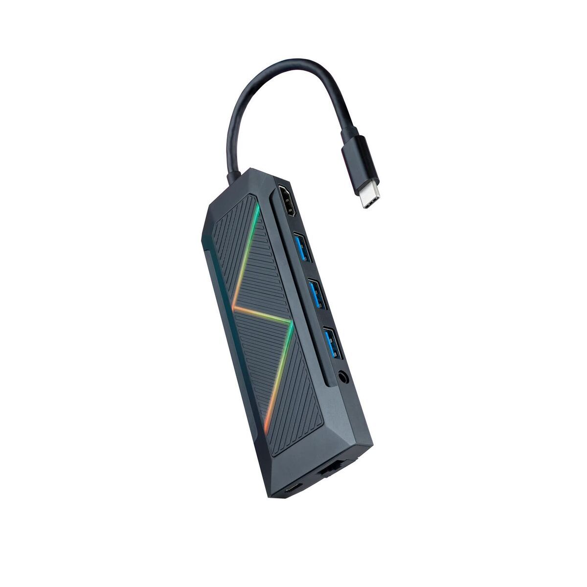 Hub USB-C NANOCABLE 10.16.0901 Negro 100 W