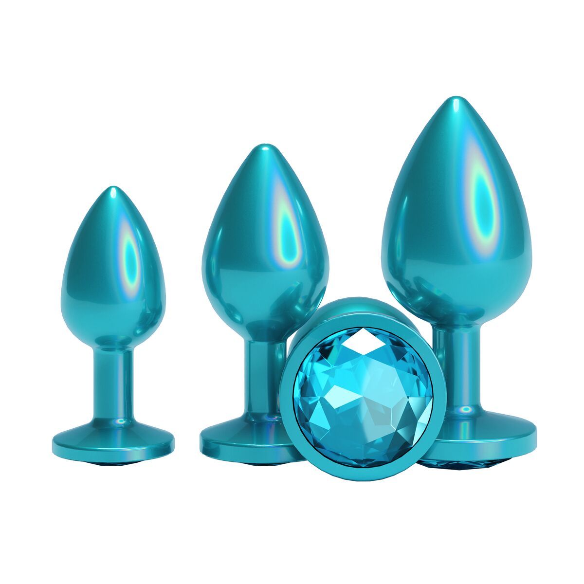 Plug Anal NS Novelties Rear Assets Azul 3 Piezas (9,5 cm) (7 cm) (8,2 cm)