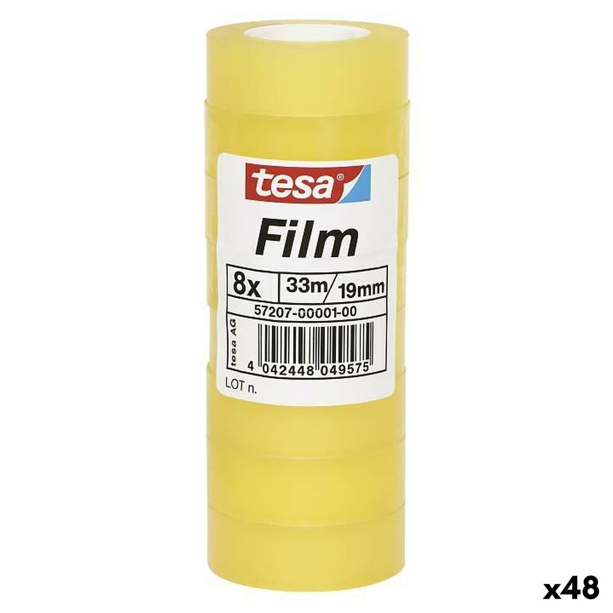 Cinta Adhesiva TESA Transparente 19 mm x 33 m 8 Piezas (48 Unidades)