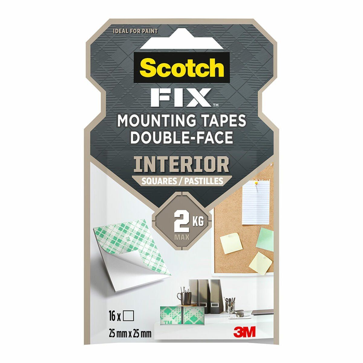 Cinta de Doble Cara Scotch 2 Kg 2,5 x 2,5 cm Blanco (16 Unidades)