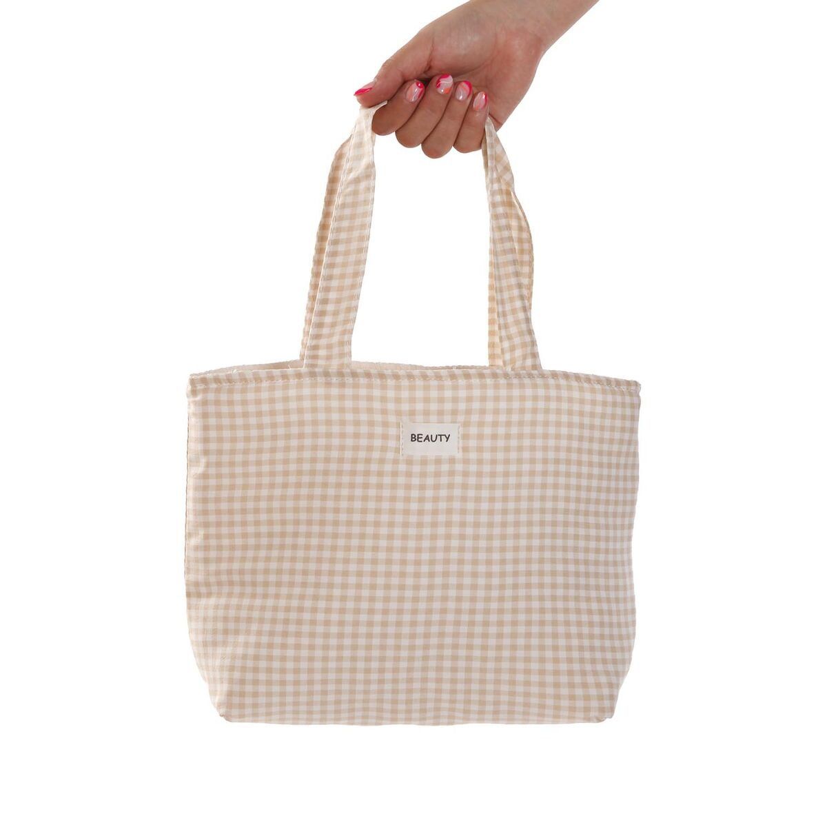 Bolso Mujer Versa Vichy Beige 9 x 22 x 23 cm