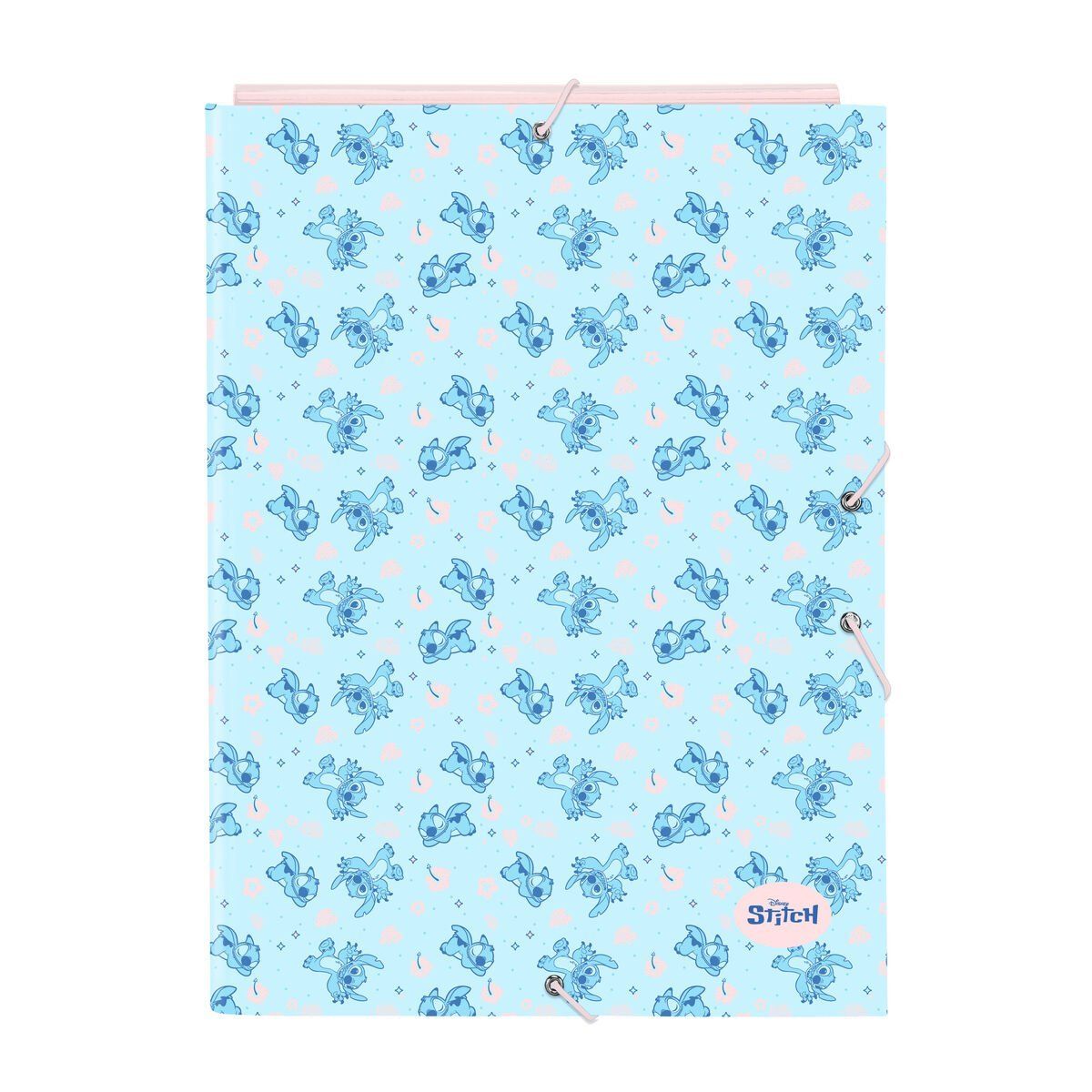 Carpeta de anillas Lilo & Stitch Ohana Azul Rosa claro A4 26 x 33.5 x 2.5 cm