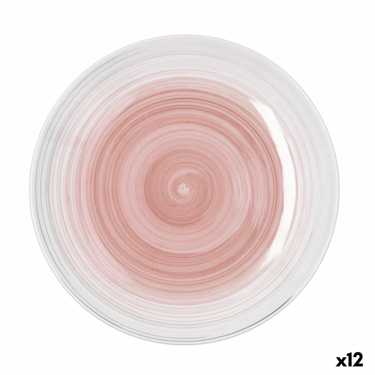 Plato Llano Quid Velvet Rosa Cerámica Ø 27 cm (12 Unidades)