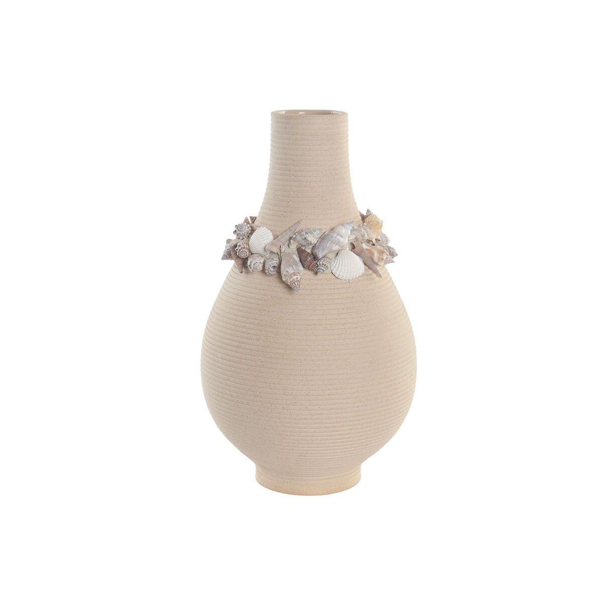 Jarrón Home ESPRIT Crema Cerámica Mediterráneo 19 x 19 x 33 cm