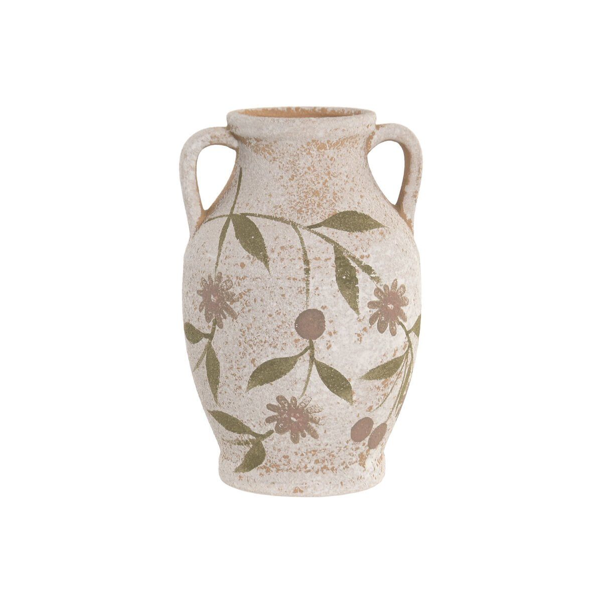 Jarrón Home ESPRIT Marrón Cerámica Flores Shabby Chic 16 x 16 x 25 cm