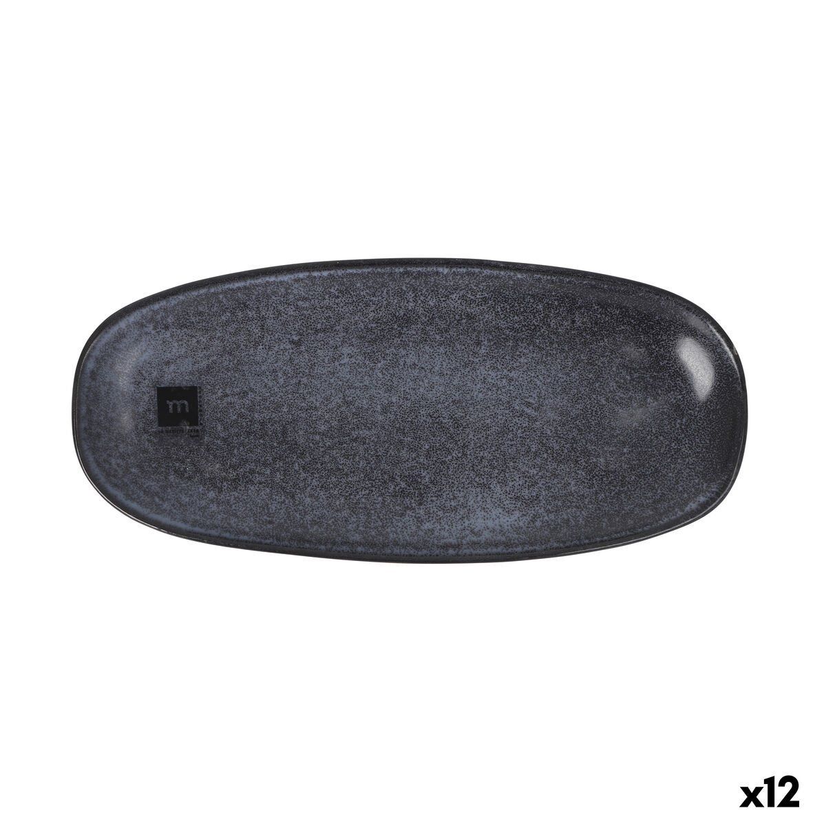 Fuente de Cocina La Mediterránea Nebula Gris Cerámica Ovalado 30 x 13,7 cm (12 Unidades)