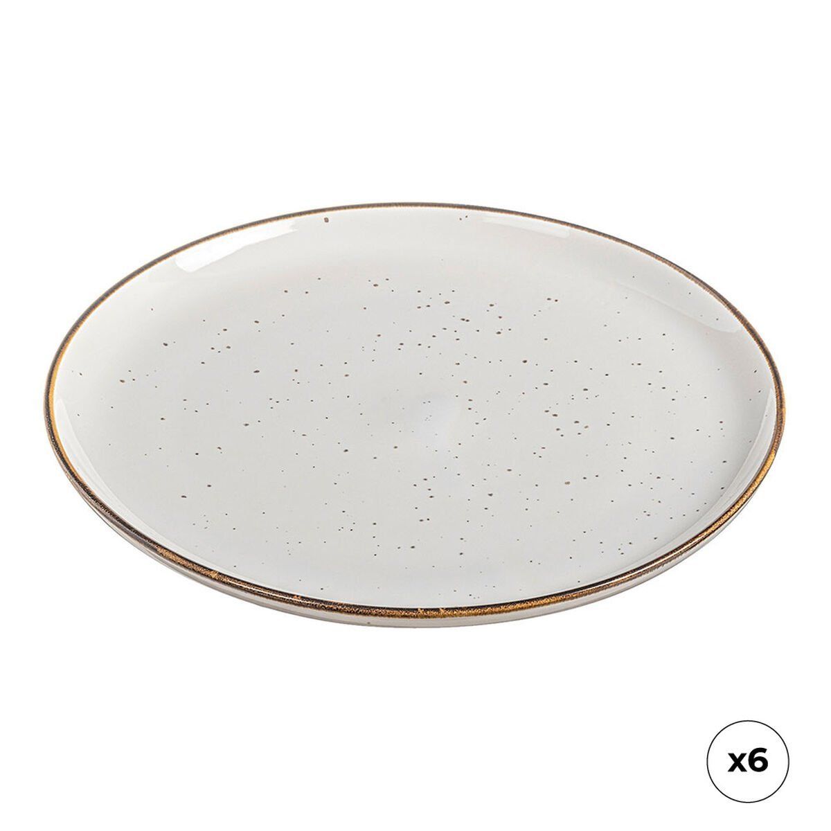 Plato Llano Ovenza Porcelana Blanco Ø 25 cm (6 Unidades)