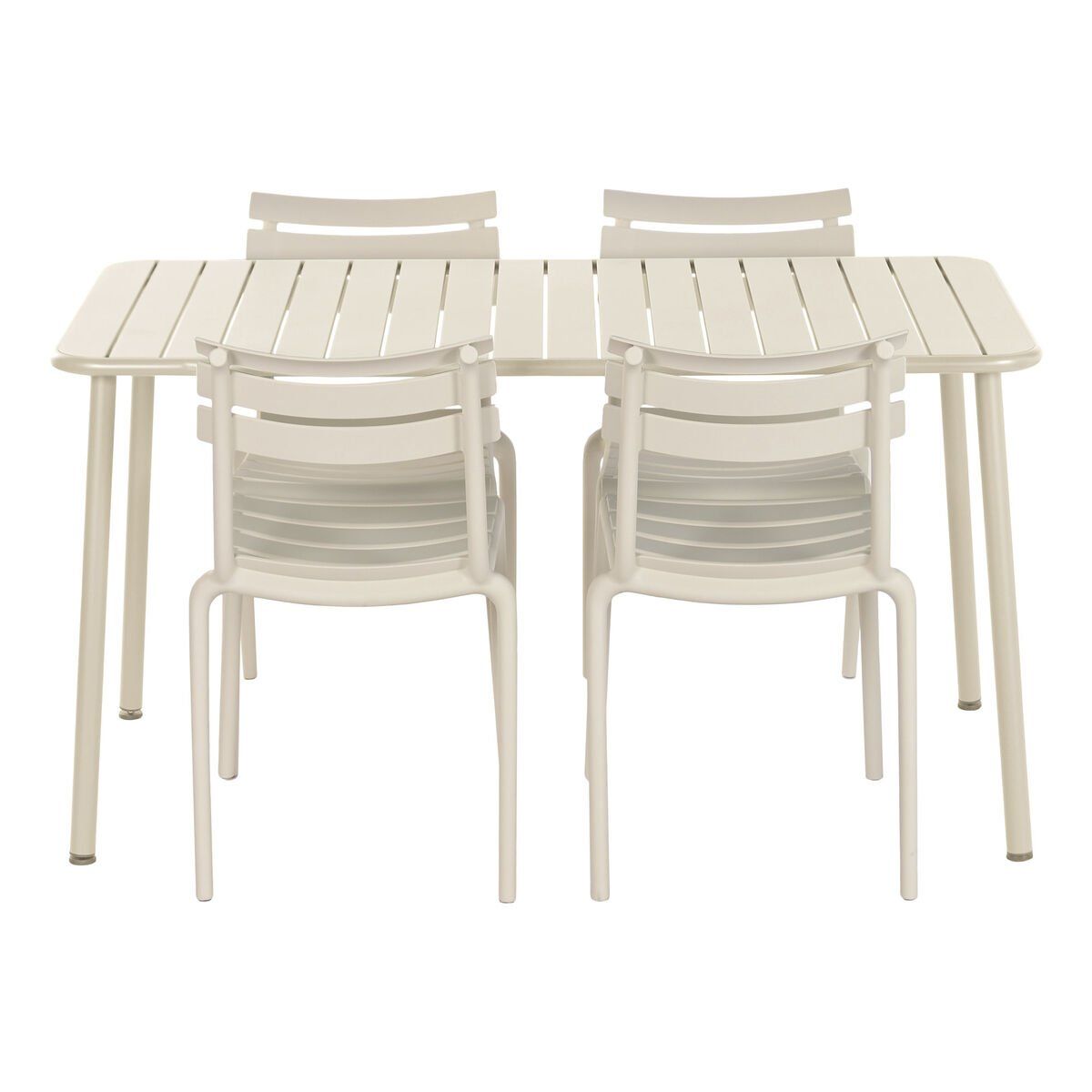 Conjunto de Mesa con 4 Sillas Home ESPRIT Crema 140 x 70 x 75 cm