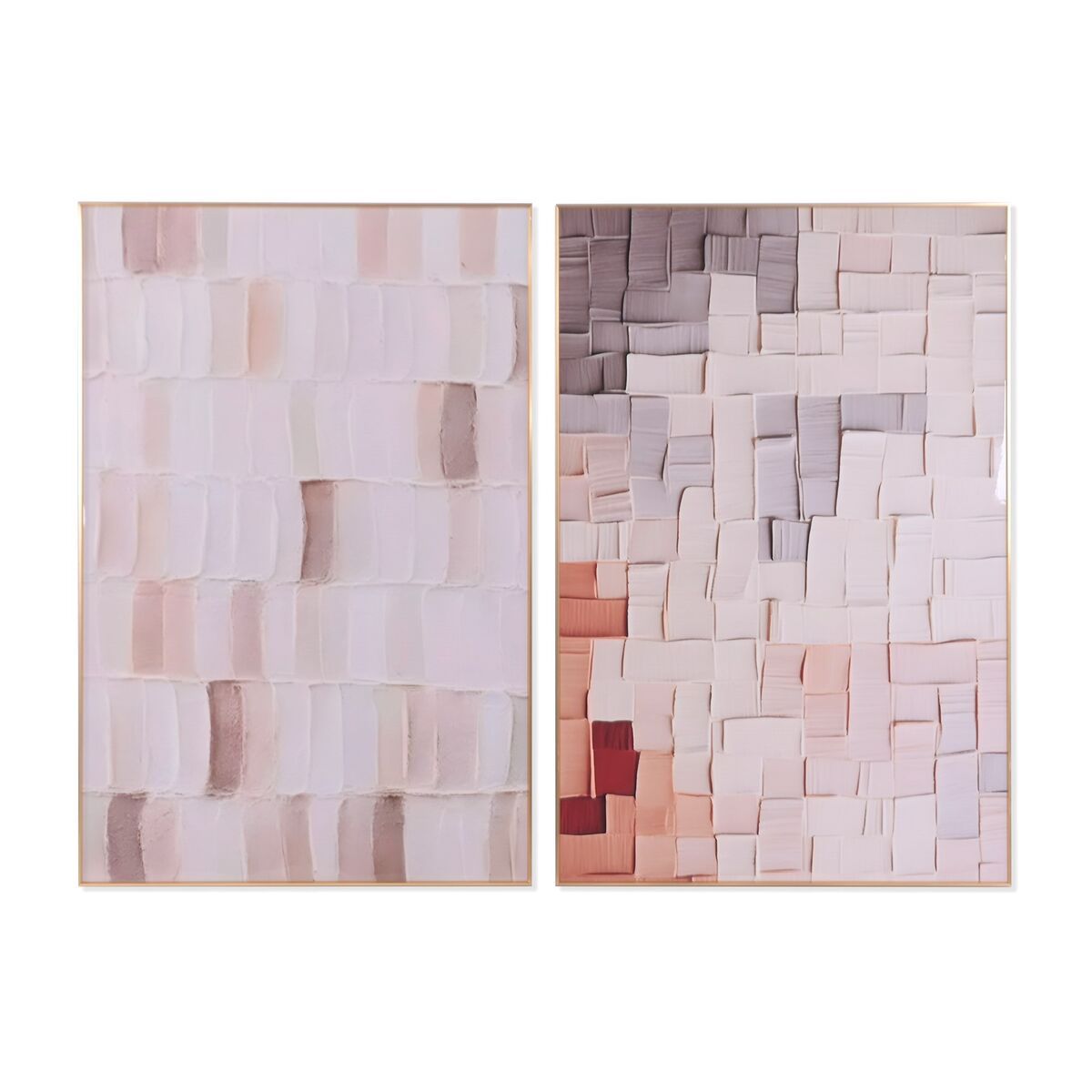 Cuadro Home ESPRIT Aluminio Madera MDF 80 x 3,5 x 120 cm (2 Unidades)