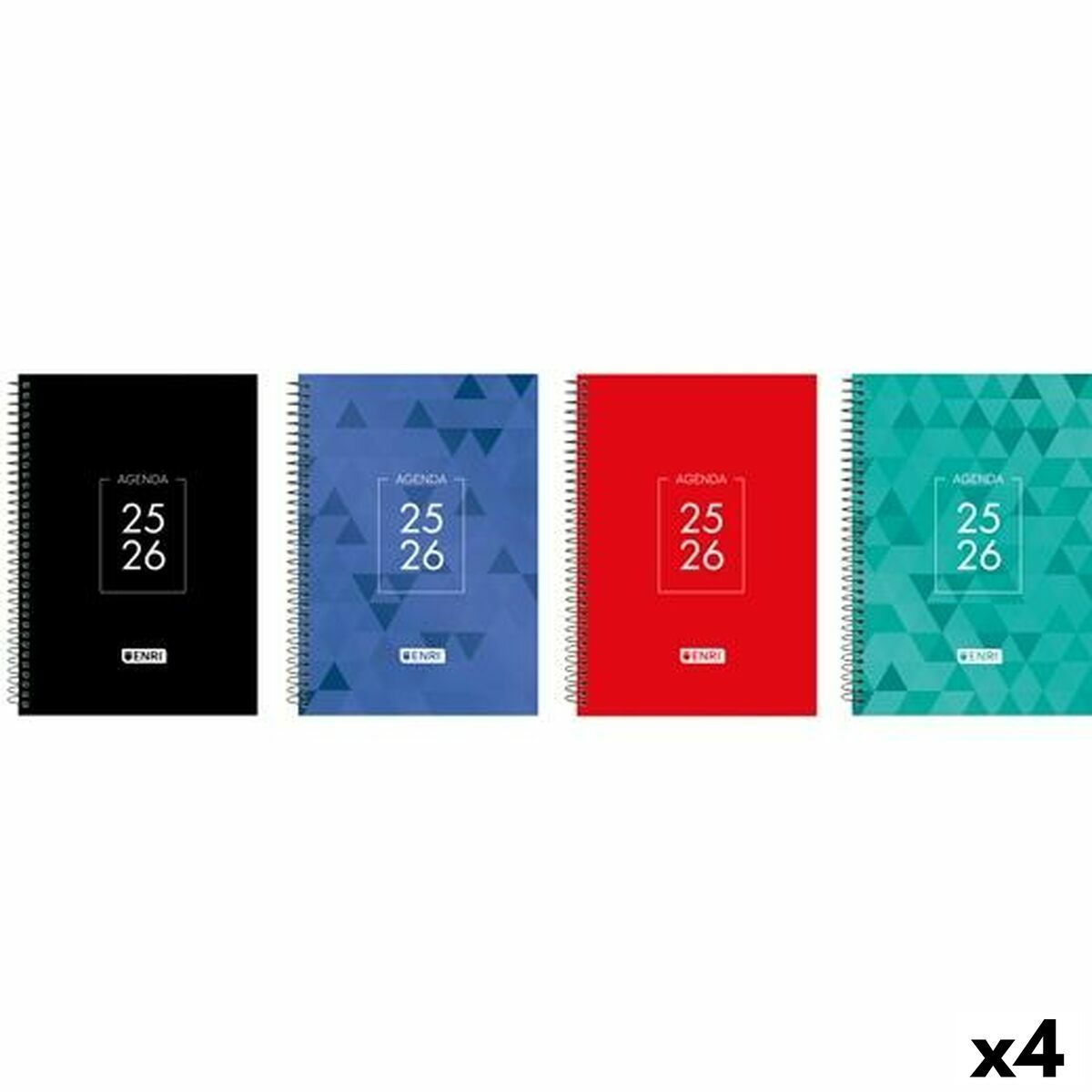 Agenda ENRI IDENTITY 1/4 15 x 21 cm 2025-2026 (4 Unidades)