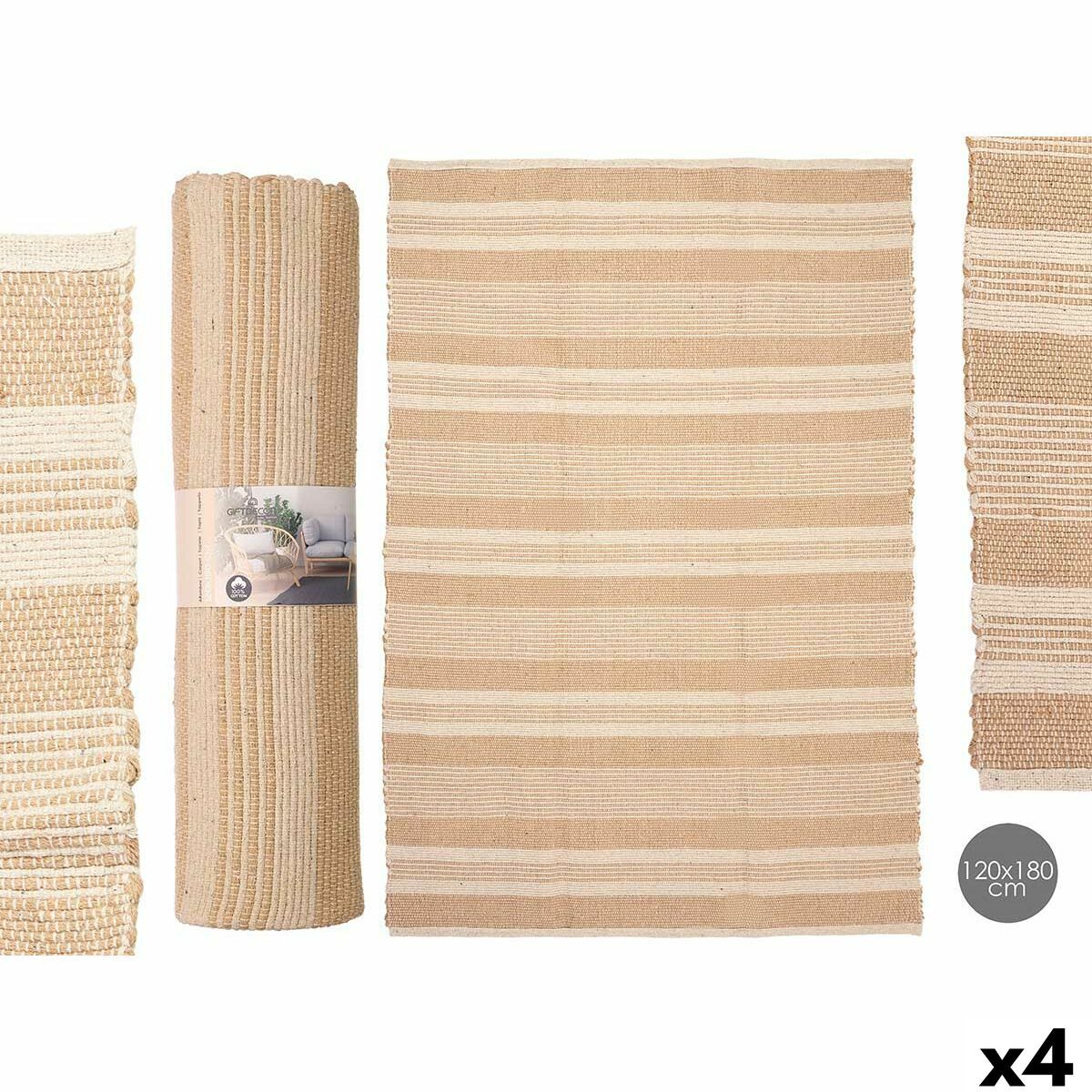 Alfombra Gift Decor Blanco Marrón 120 x 180 cm 61 x 13 x 16 cm (4 Unidades)