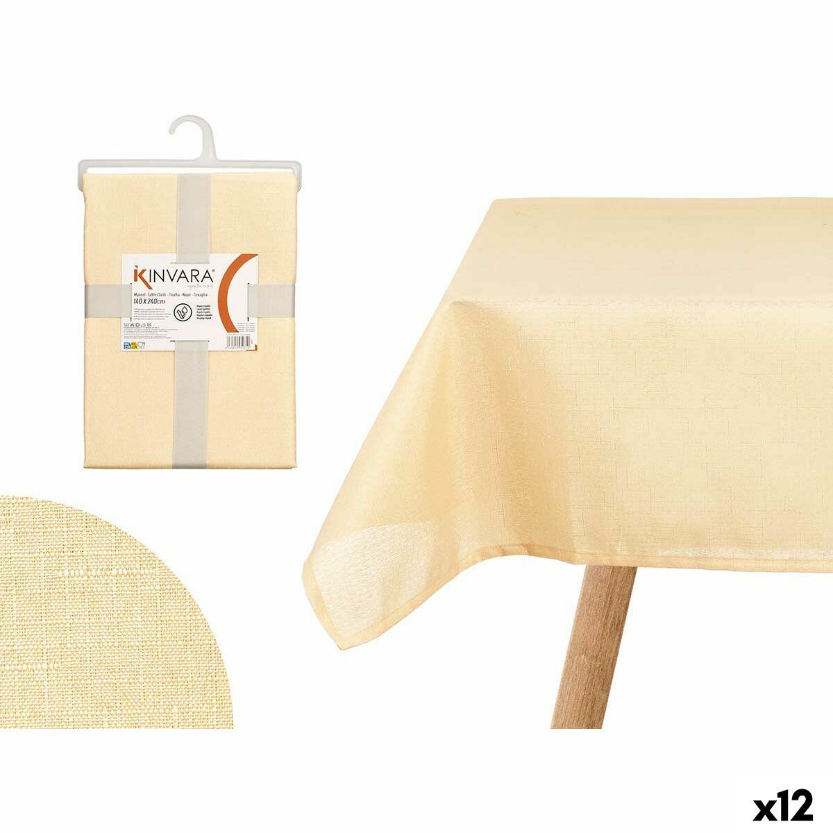 Mantel Kinvara Beige 140 x 240 cm (12 Unidades)