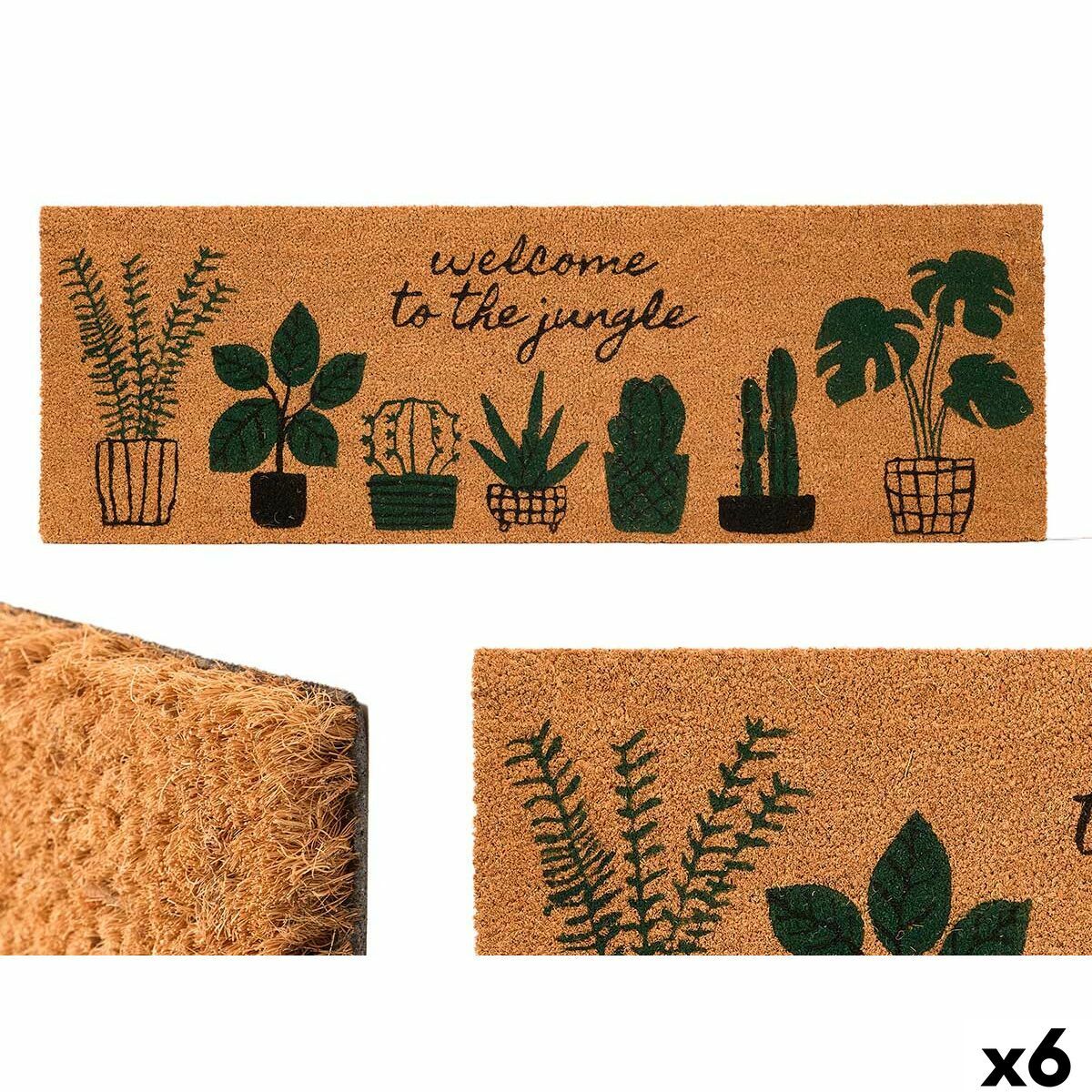 Felpudo Gift Decor Jungle Natural PVC Fibra de coco 120 x 1 x 40 cm 40 x 10 x 120 cm (6 Unidades)