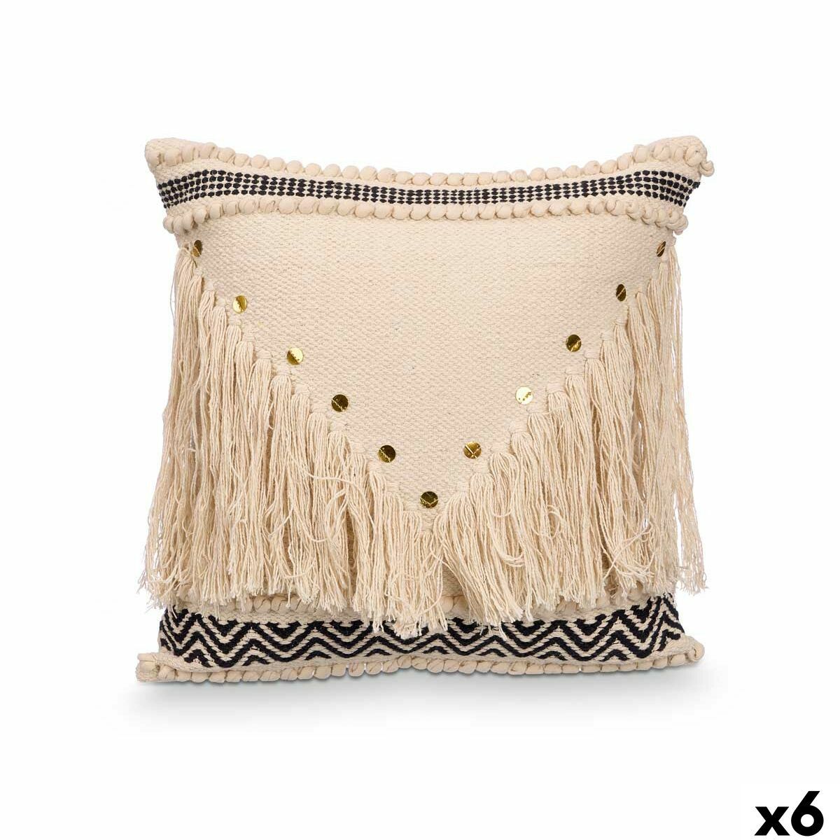 Cojín Gift Decor Negro Natural 45 x 15 x 45 cm (6 Unidades)