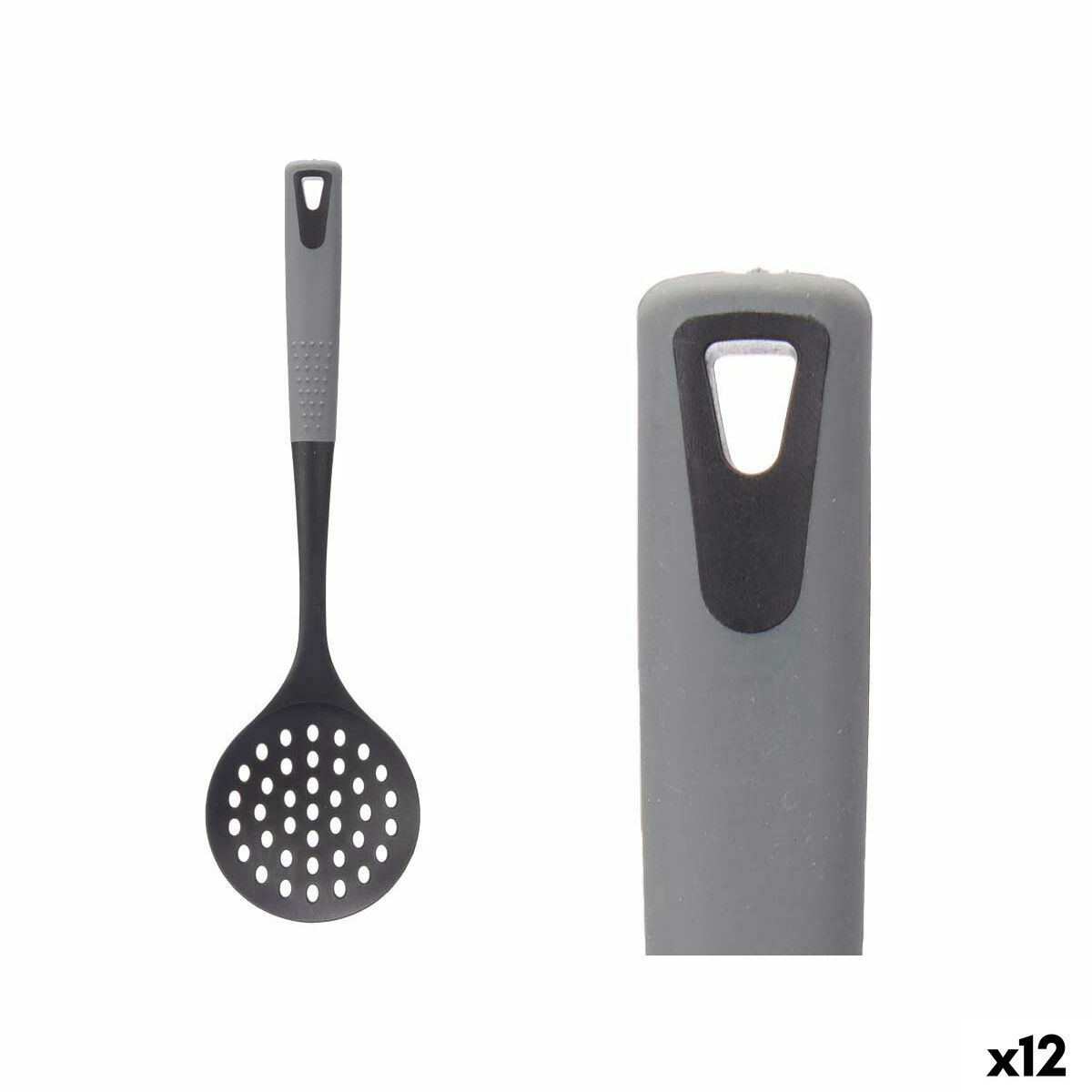 Espumadera Kinvara Negro Gris TPR PBT 10 x 35 x 2 cm (12 Unidades)