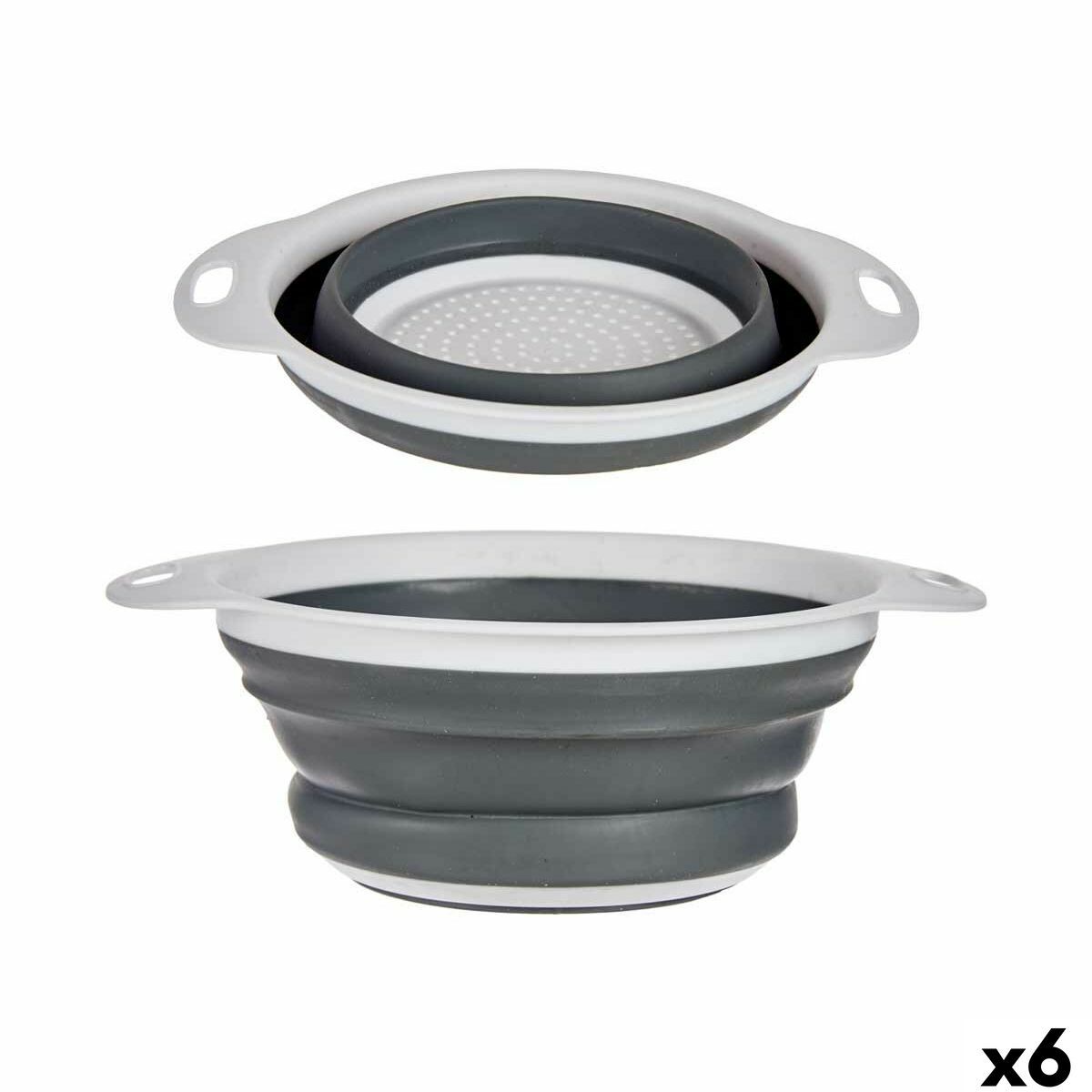 Colador Kinvara Blanco Gris Polipropileno TPR 25 x 20 x 8,5 cm 25 x 3 x 20 cm 24,5 x 3,5 x 20 cm (6 Unidades)